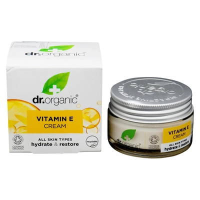 Dr. Organic Vitamin E Cream 50 ml | Vitamin E | Intense Moisturizing &amp; Restoring Cream | Deep Hydration For Healthy Skin | For All Skin Type, Pack of 1