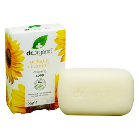 Dr. Organic Organic Vitamin E Soap 100 gm | With Natural Extracts | Refreshing, Cleansing & Restoring Soap | For Normal To Dry Skin