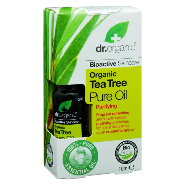 Dr. Organic Organic Tea Tree Pure Oil 10 ml | Aromatherapy Tea Tree Oil | Hydrate Dry Skin, Relieve Itchy Skin | Purifying, Refreshing, Invigorating | For All Skin Type, Pack of 1