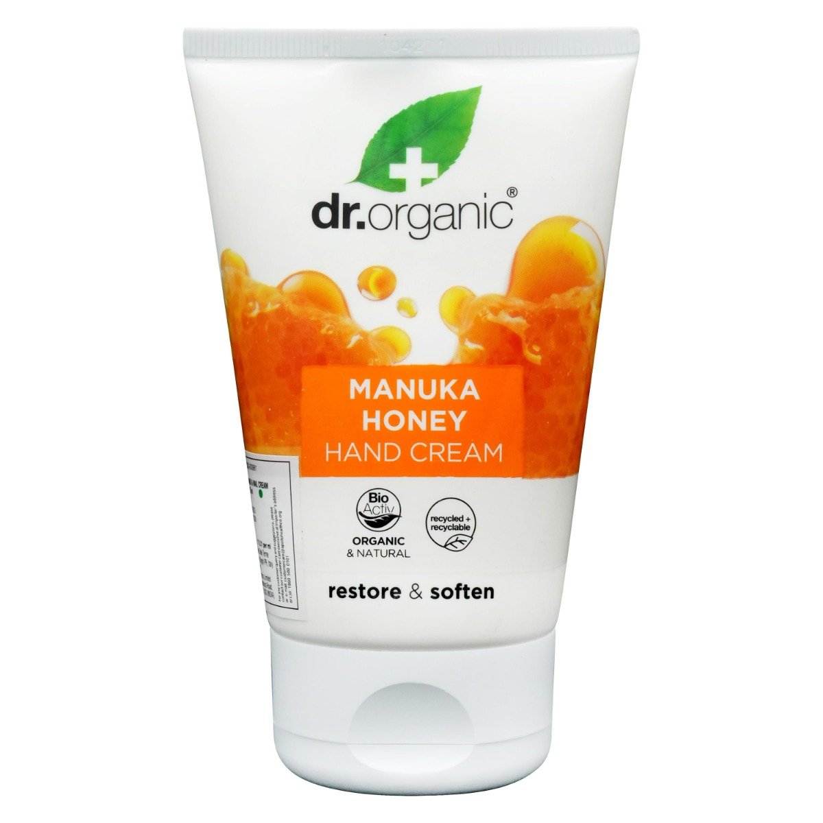 Dr. Organic Manuka Honey Hand Cream 125 ml | With Manuka Honey & Cocoa Butter | Moisturising, Restoring & Nourishing | For Dry Skin, Pack of 1 Dr. Organic Manuka Honey Hand Cream 125 ml | With Manuka Honey & Cocoa Butter | Moisturising, Restoring & Nourishing | For Dry Skin, Pack of 1