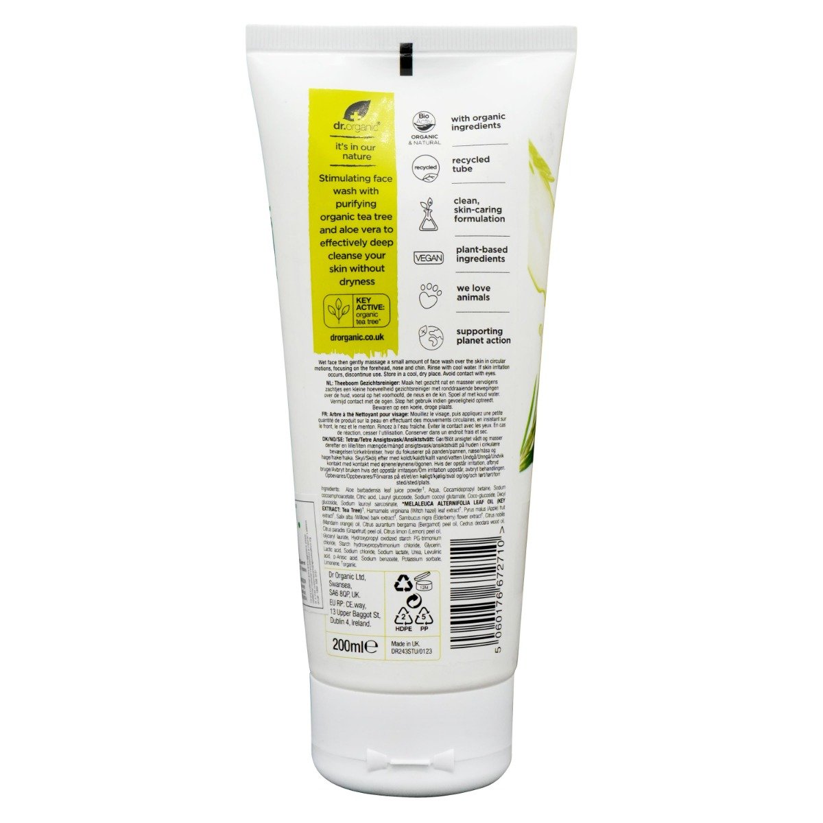 Dr. Organic Tea Tree Face Wash 200 ml | Organic Tea Tree | Deep Face Cleansing | Purifes & Refresh Skin | For Oily, Combination & Blemish Prone Skin, Pack of 1 Dr. Organic Tea Tree Face Wash 200 ml | Organic Tea Tree | Deep Face Cleansing | Purifes & Refresh Skin | For Oily, Combination & Blemish Prone Skin, Pack of 1