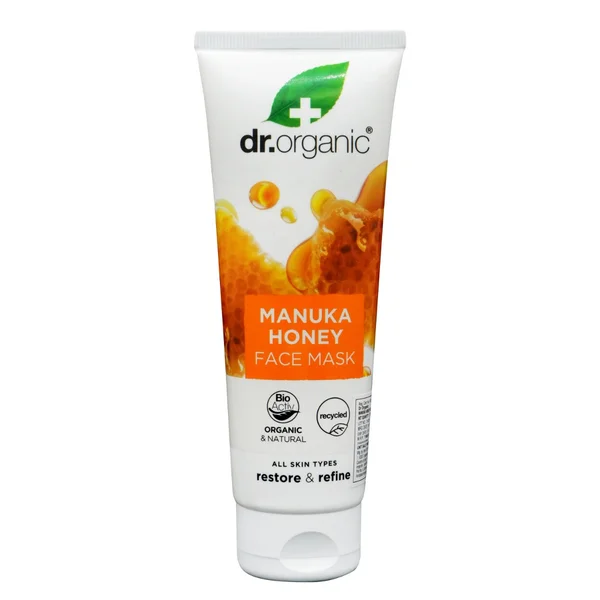 Dr. Organic Manuka Honey Face Mask, 125 ml | Manuka Honey | Deep Cleansing Clay Face Mask | Oraginc Ingredients | Restoring &amp; Refining Benefits | For Healthy Complexion | For All Skin Type, Pack of 1