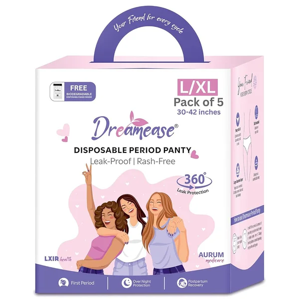 DREAMEASE DISPOSABLE PERIOD PANTY L/XL 5'S