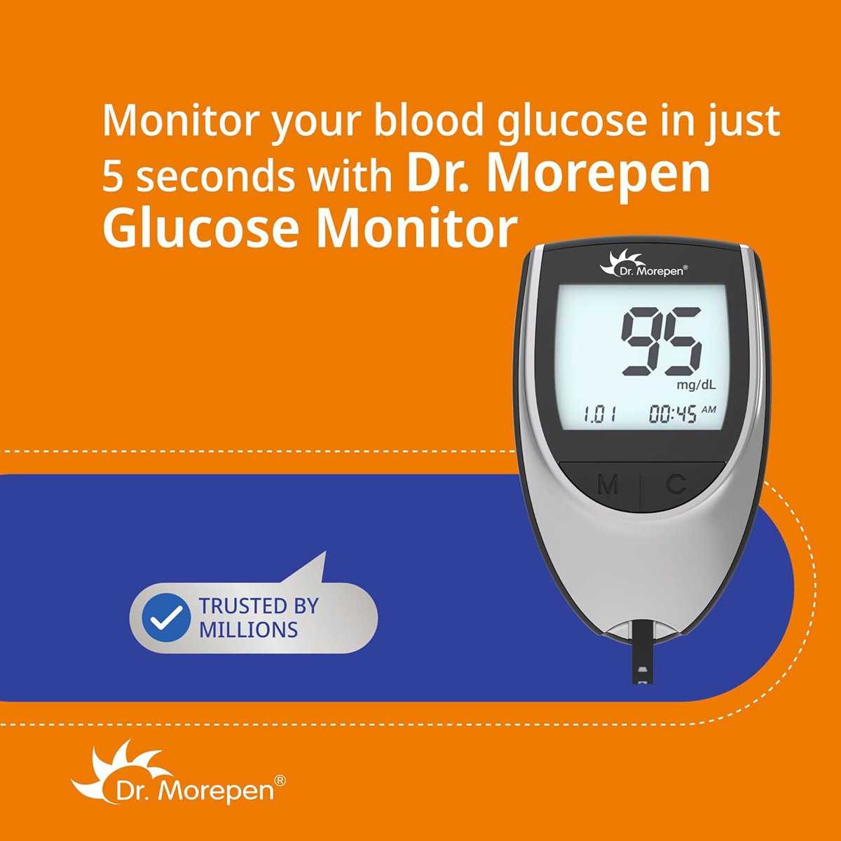 Dr. Morepen Gluco One Blood Glucose Monitoring System BG-03 with 50 Test Strips, 1 kit, Pack of 1 Dr. Morepen Gluco One Blood Glucose Monitoring System BG-03 with 50 Test Strips, 1 kit, Pack of 1
