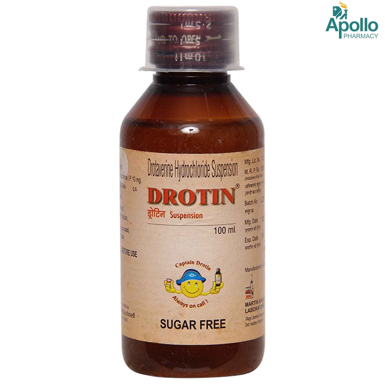 Buy Drotin Sugar Free Suspension 100 ml Online