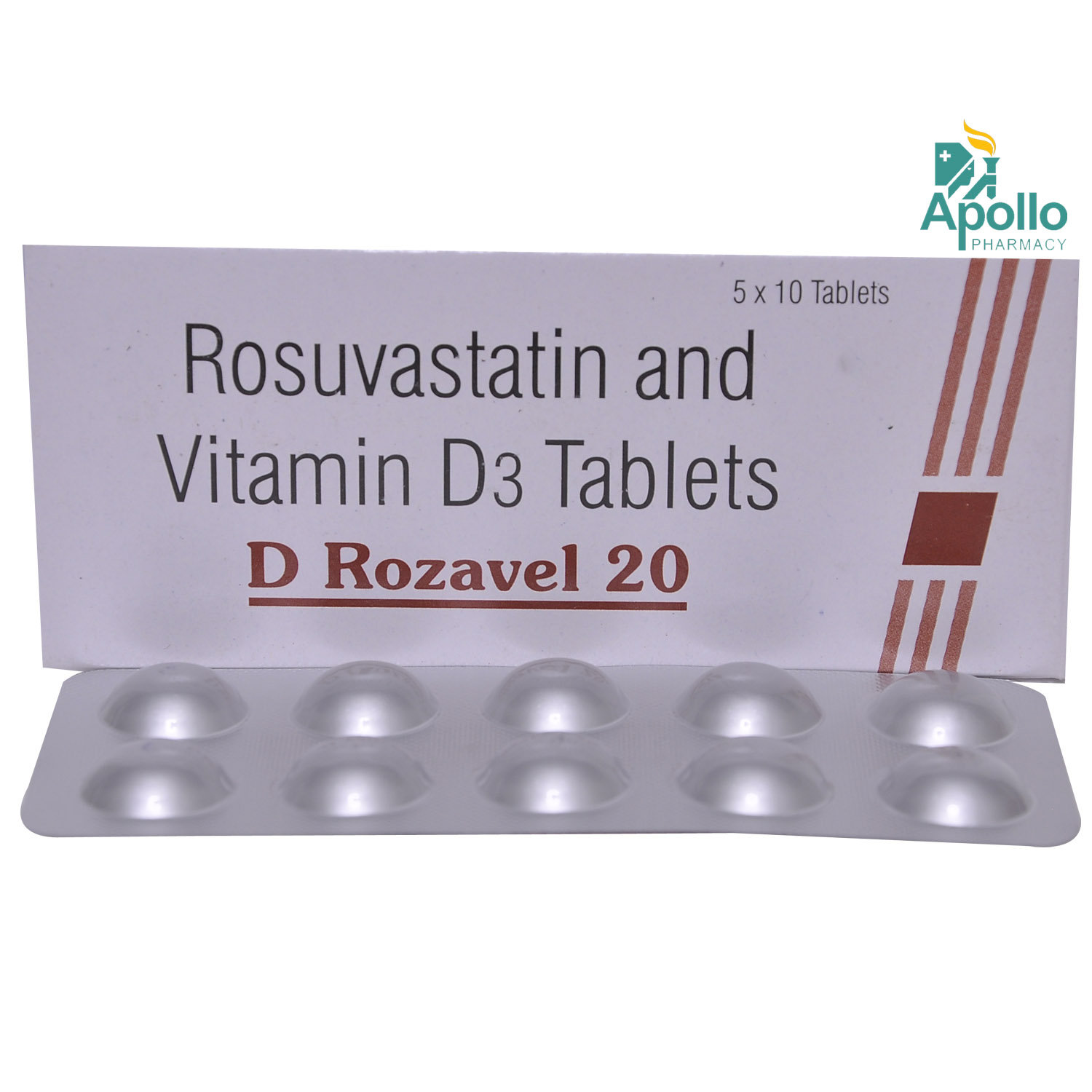D Rozavel 20 Tablet 10's, Pack of 10 D Rozavel 20 Tablet 10's, Pack of 10