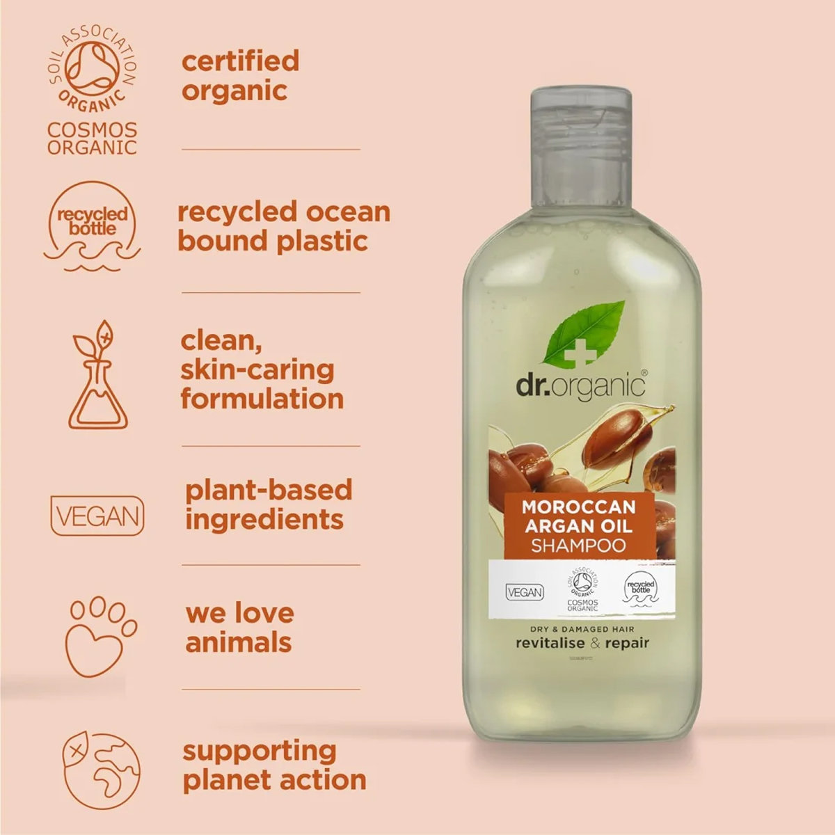 Dr. Organic Moroccan Argan Oil Shampoo, 265 ml, Pack of 1 Dr. Organic Moroccan Argan Oil Shampoo, 265 ml, Pack of 1