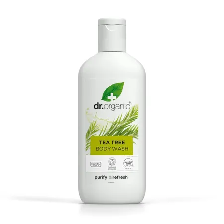 Dr. Organic Tea Tree Body Wash 250 ml | Organic Tea Tree | Gentle Body Wash | Purifies & Refreshes Skin | Daily Bath & Shower Gel | For Oily, Problem Skin