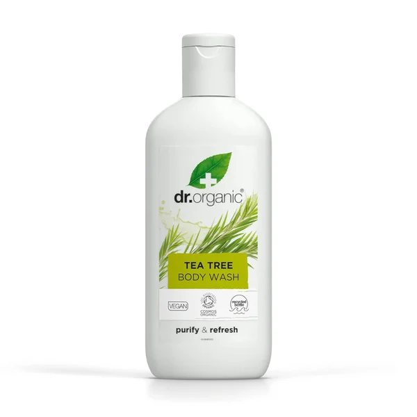 Dr. Organic Tea Tree Body Wash 250 ml | Organic Tea Tree | Gentle Body Wash | Purifies &amp; Refreshes Skin | Daily Bath &amp; Shower Gel | For Oily, Problem Skin, Pack of 1