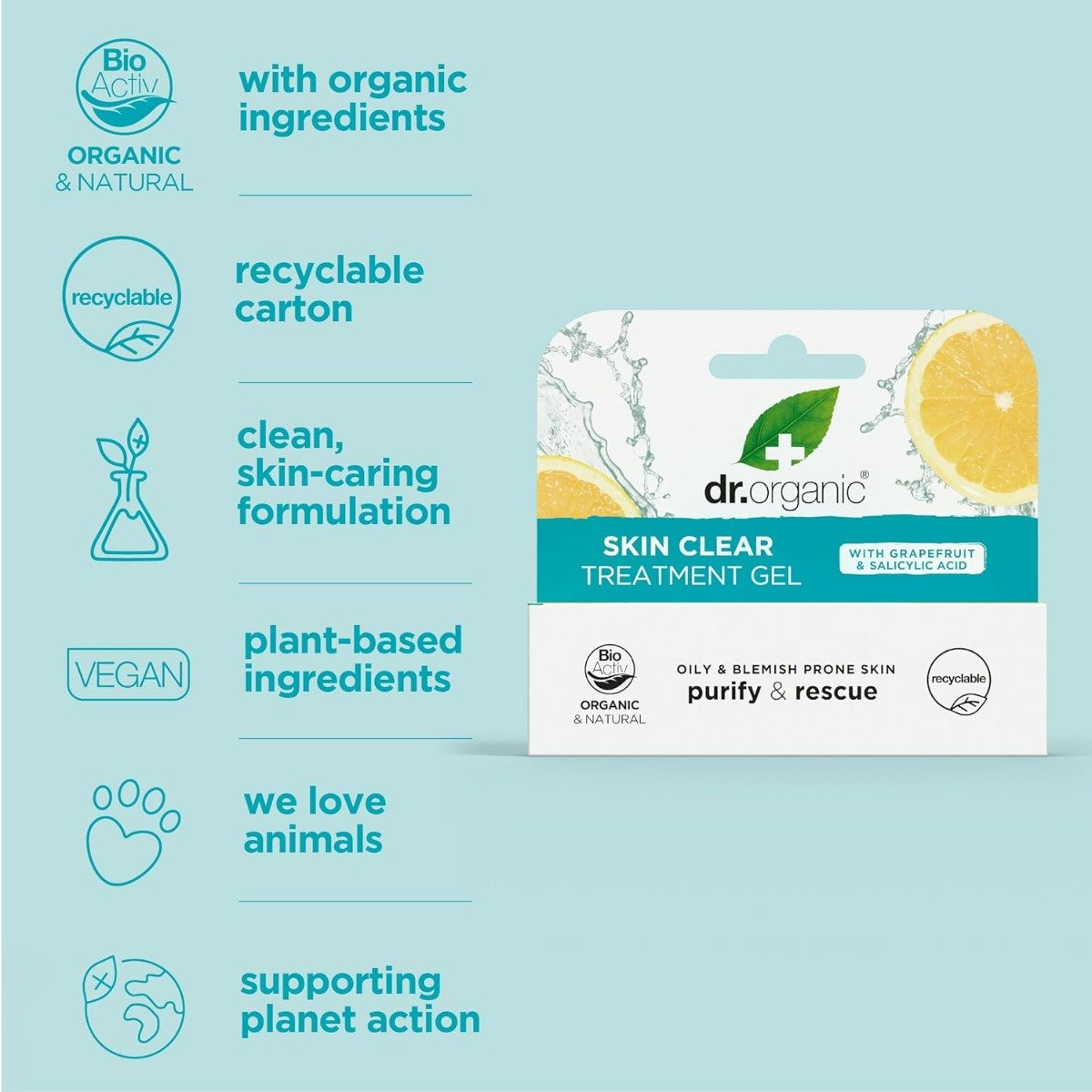 Dr Organic Skin Clear Treatment Gel, 10 ml, Pack of 1 Dr Organic Skin Clear Treatment Gel, 10 ml, Pack of 1