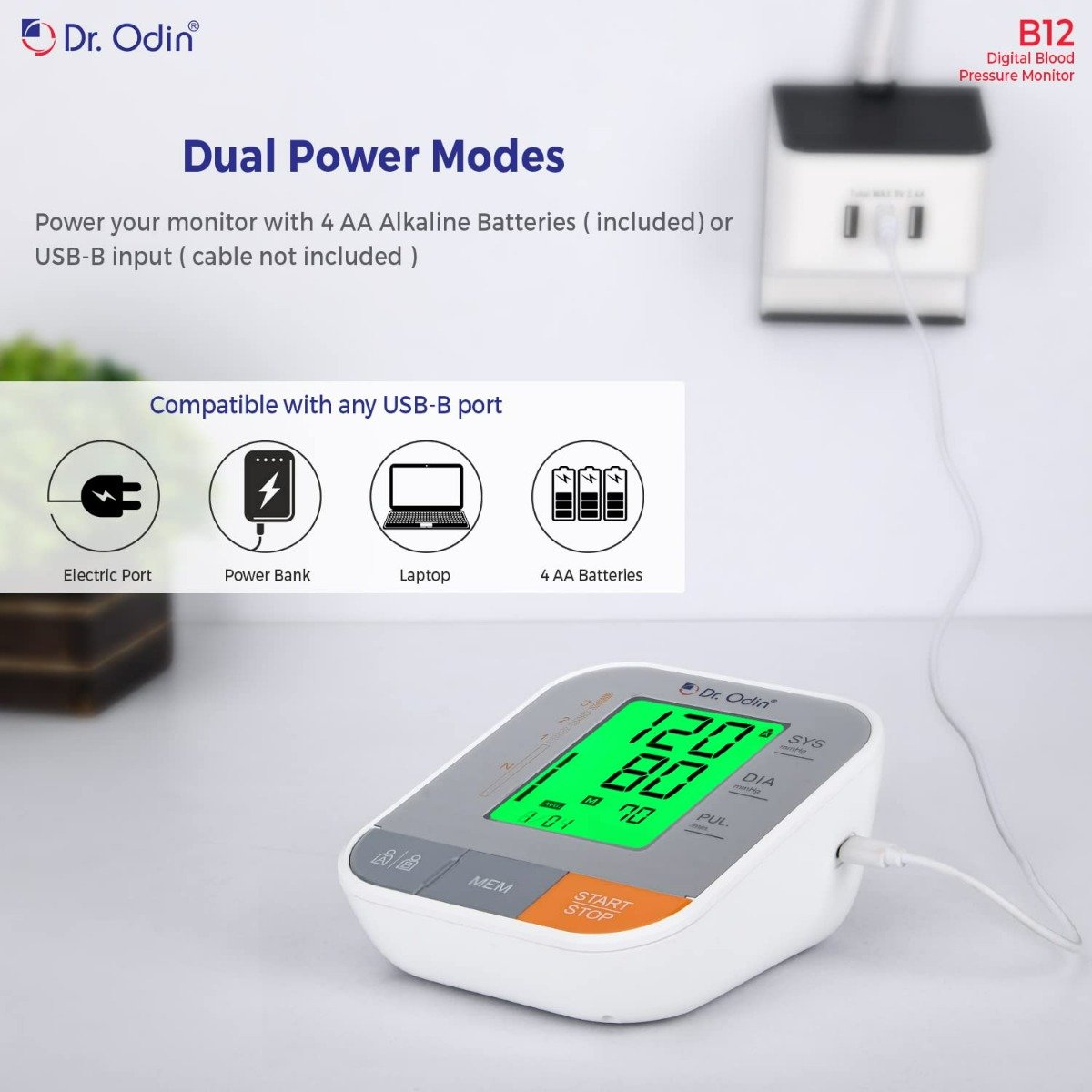 Dr. Odin B12 Fully Automatic Digital Blood Pressure Monitor, 1 Count, Pack of 1 Dr. Odin B12 Fully Automatic Digital Blood Pressure Monitor, 1 Count, Pack of 1