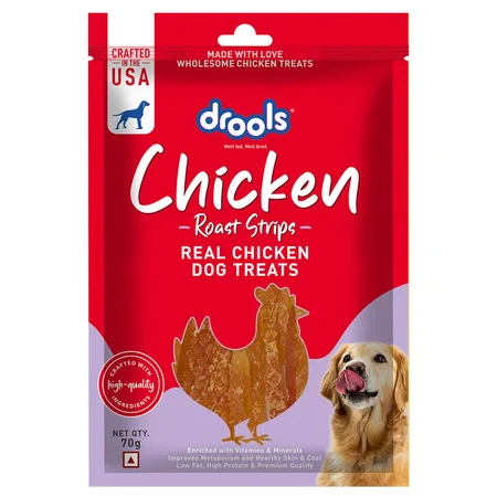 Drools Chicken Roast Strips Chicken Dog Treats, 70 gm