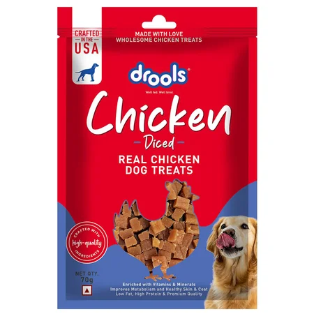 Drools Chicken Diced Real Chicken Dog Treats, 70 gm