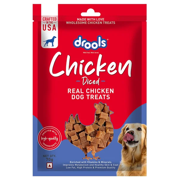Drools Chicken Diced Real Chicken Dog Treats, 70 gm
