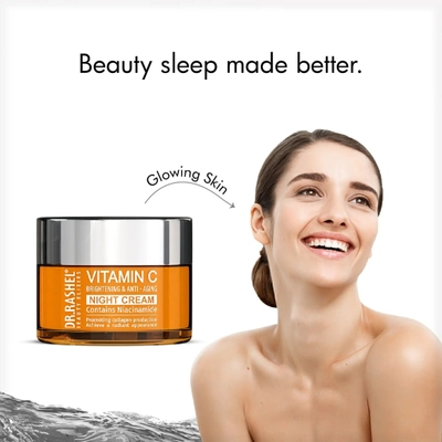 Dr. Rashel Vitamin C Brightening &amp; Anti-Aging Night Cream, 50 gm, Pack of 1