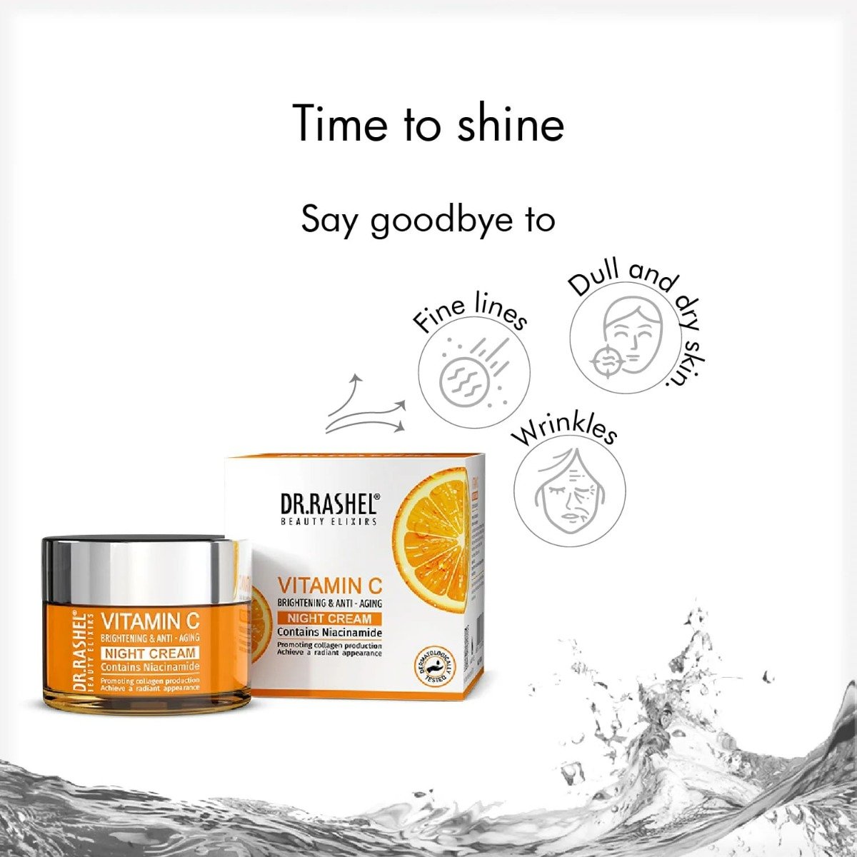 Dr. Rashel Vitamin C Brightening & Anti-Aging Night Cream, 50 gm, Pack of 1 Dr. Rashel Vitamin C Brightening & Anti-Aging Night Cream, 50 gm, Pack of 1