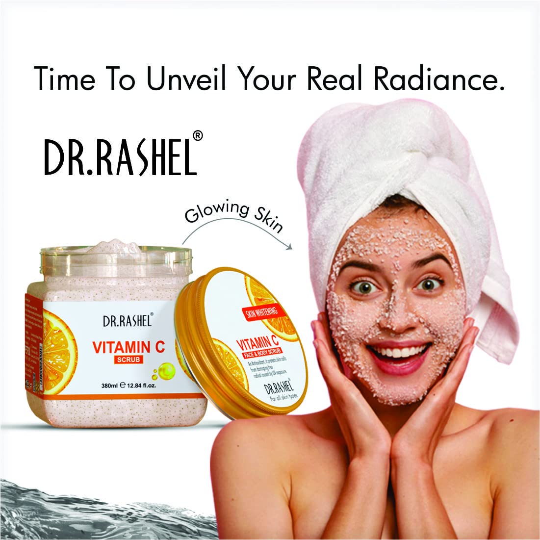 Dr.Rashel Vitamin C Scrub for Face & Body, 380 ml, Pack of 1 Dr.Rashel Vitamin C Scrub for Face & Body, 380 ml, Pack of 1