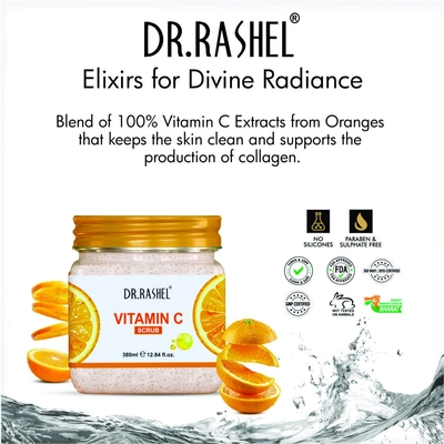 Dr.Rashel Vitamin C Scrub for Face &amp; Body, 380 ml, Pack of 1