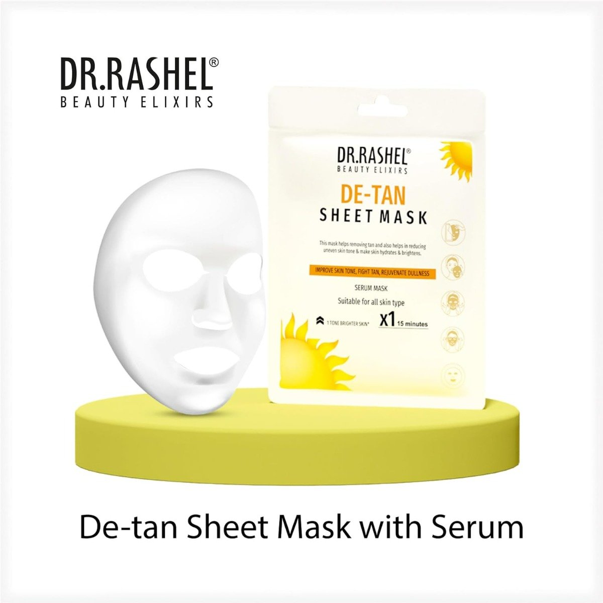 Dr.Rashel De-Tan Face Sheet Mask, 20 gm, Pack of 1 Dr.Rashel De-Tan Face Sheet Mask, 20 gm, Pack of 1