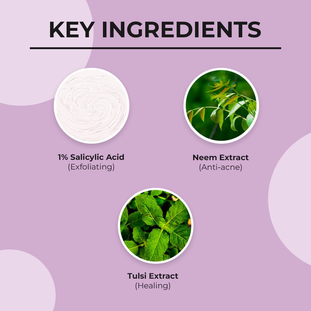 Dr. Sheth's Neem & Salicylic Acid Face Wash 100 gm | Salicylic Acid,Neem & Tulsi Extract | Deep Cleanses & Exfoliates | Prevents Acne & Blackheads | pH Balanced | For All Skin Type, Pack of 1 Dr. Sheth's Neem & Salicylic Acid Face Wash 100 gm | Salicylic Acid,Neem & Tulsi Extract | Deep Cleanses & Exfoliates | Prevents Acne & Blackheads | pH Balanced | For All Skin Type, Pack of 1