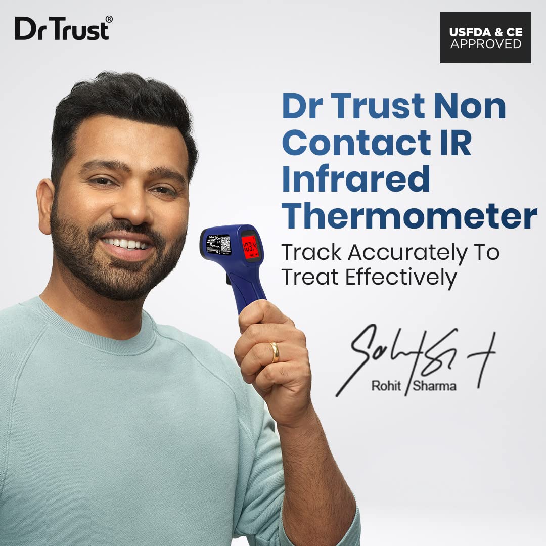 Dr Trust (USA) Clinical Digital Non Contact Infrared Forehead Thermometer Gun-610 (Blue), 1 Count, Pack of 1 Dr Trust (USA) Clinical Digital Non Contact Infrared Forehead Thermometer Gun-610 (Blue), 1 Count, Pack of 1