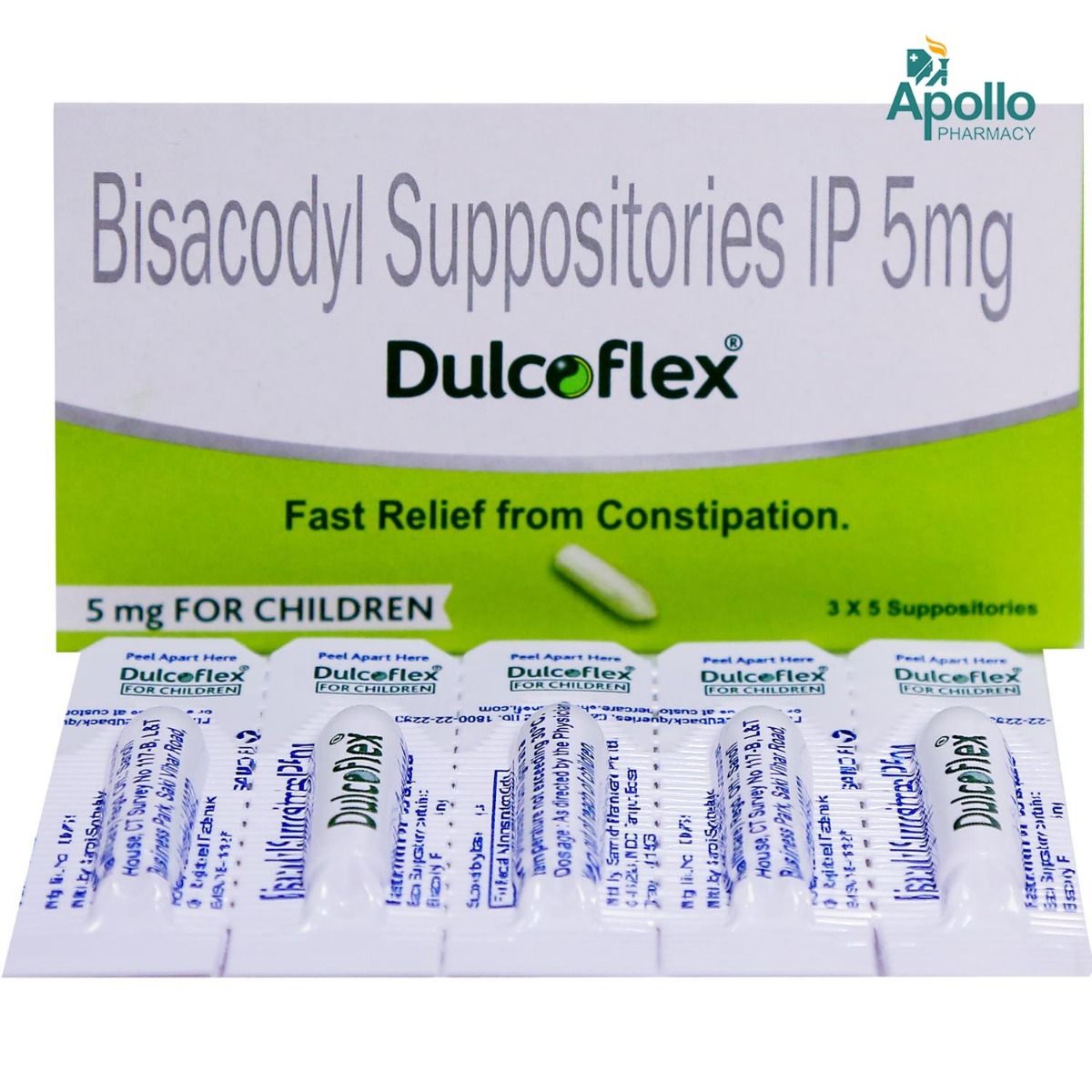 Dulcoflex 5mg Suppository for Children 5's Price, Uses, Side Effects