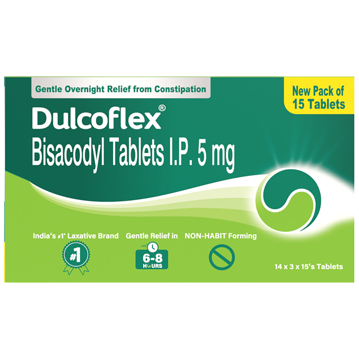 Dulcoflex 5 mg Tablet 15's, Pack of 15 Dulcoflex 5 mg Tablet 15's, Pack of 15