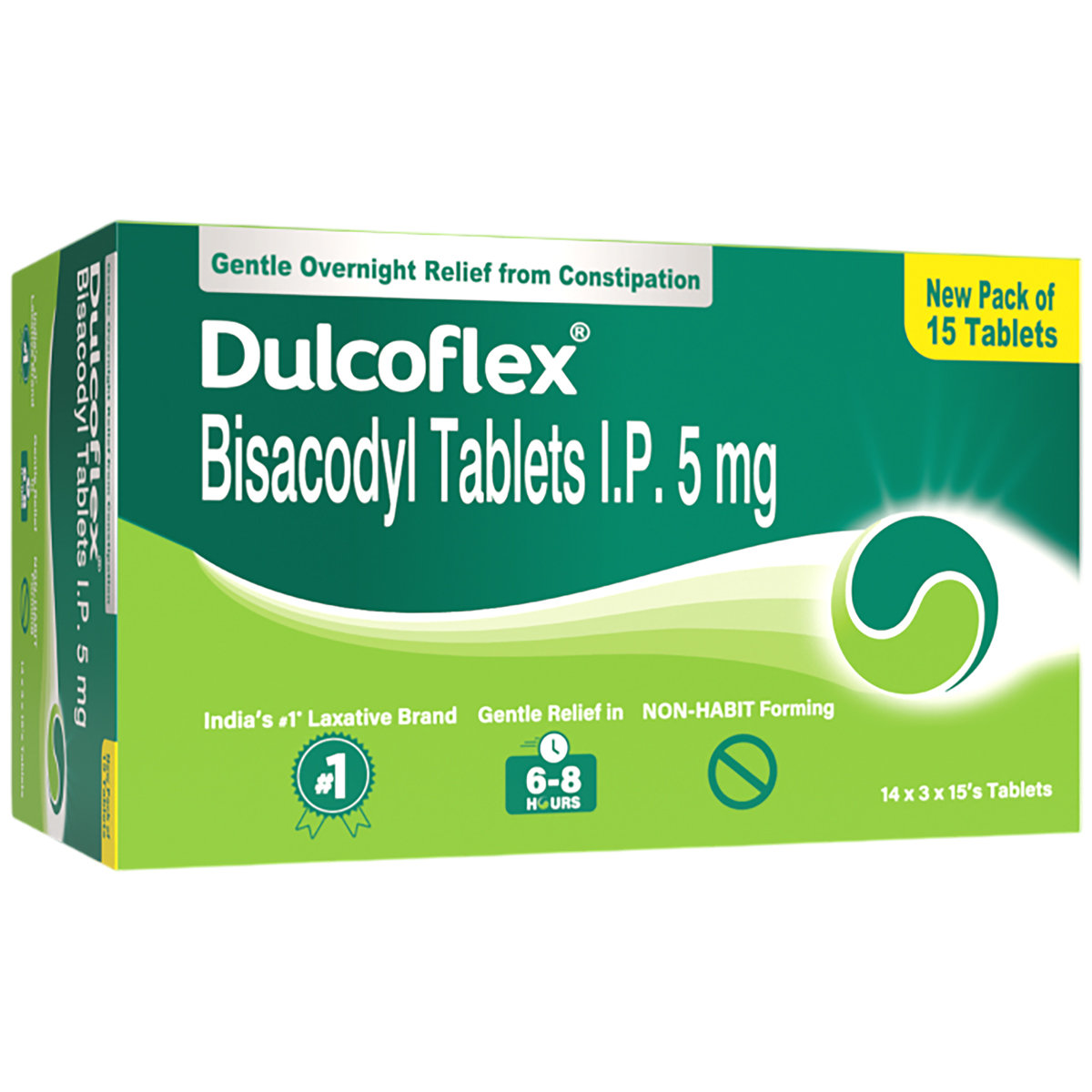 Dulcoflex 5 mg Tablet 15's, Pack of 15 Dulcoflex 5 mg Tablet 15's, Pack of 15