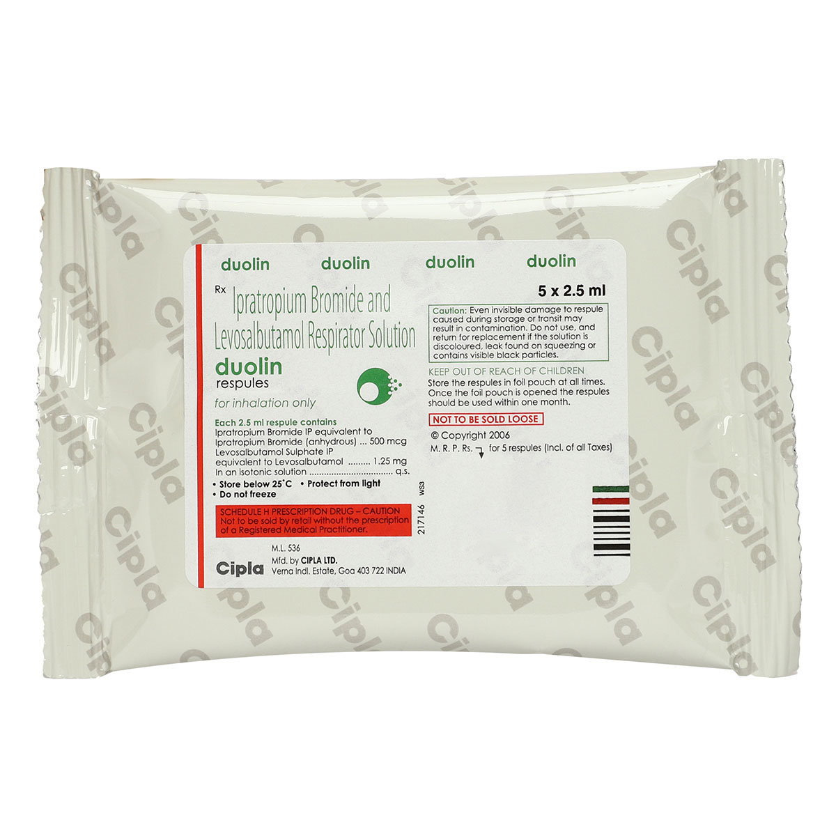 Duolin Respules 5 x 2.5 ml, Pack of 5 RESPULESS Duolin Respules 5 x 2.5 ml, Pack of 5 RESPULESS