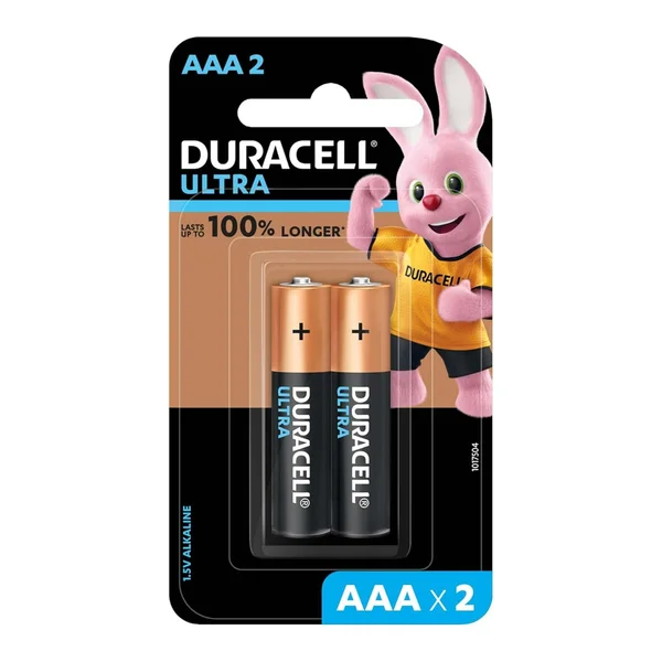 Duracell Ultra Alkaline AAA Batteries, 2 Count, Pack of 1