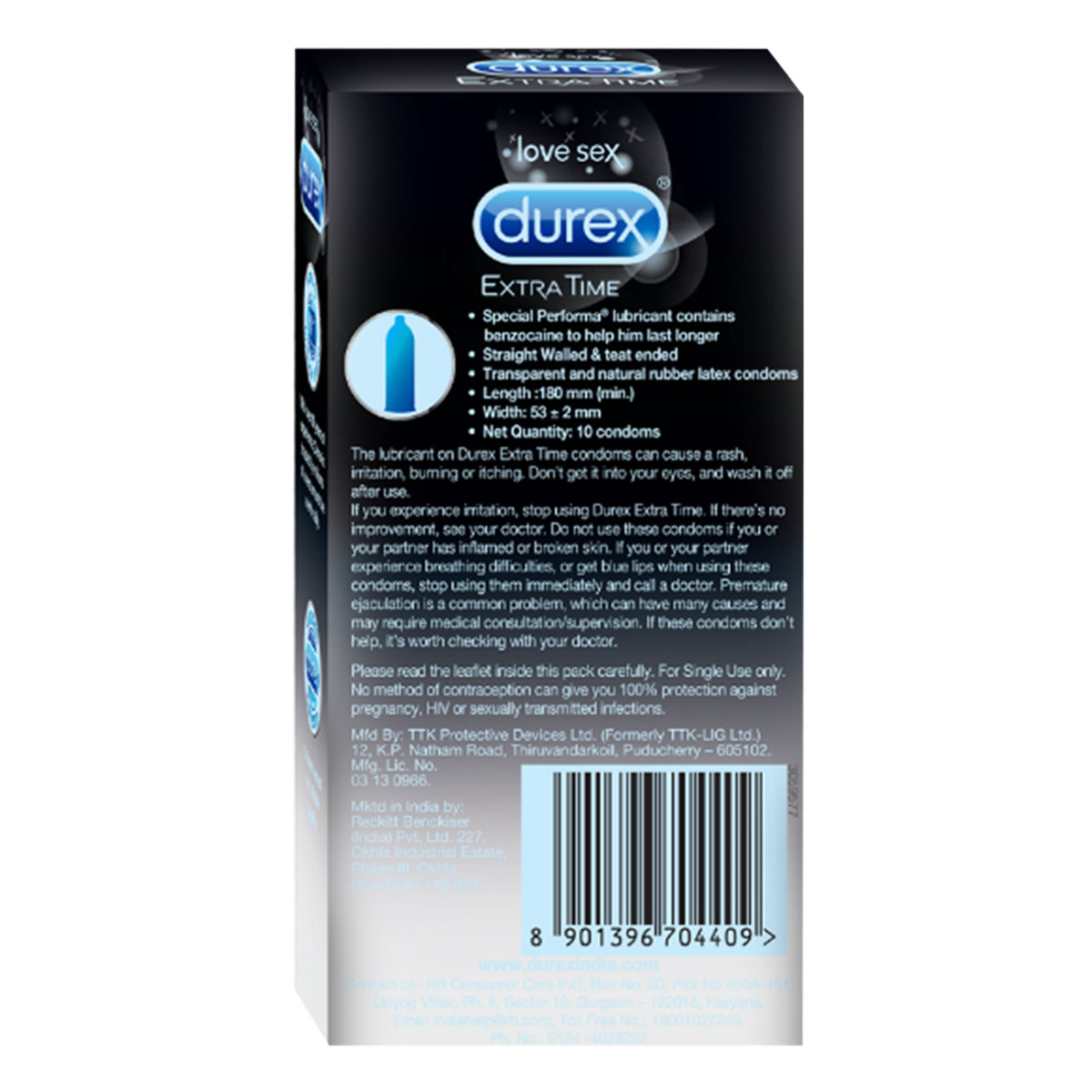 Durex Extra Time Condoms, 10 Count, Pack of 1 Durex Extra Time Condoms, 10 Count, Pack of 1