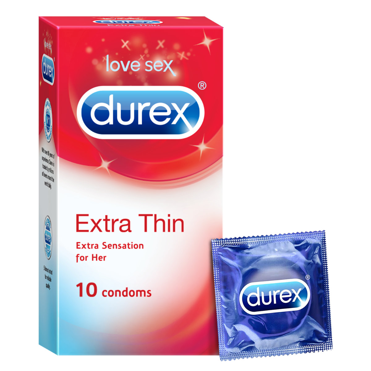 Durex Extra Thin Condoms, 10 Count, Pack of 1 Durex Extra Thin Condoms, 10 Count, Pack of 1