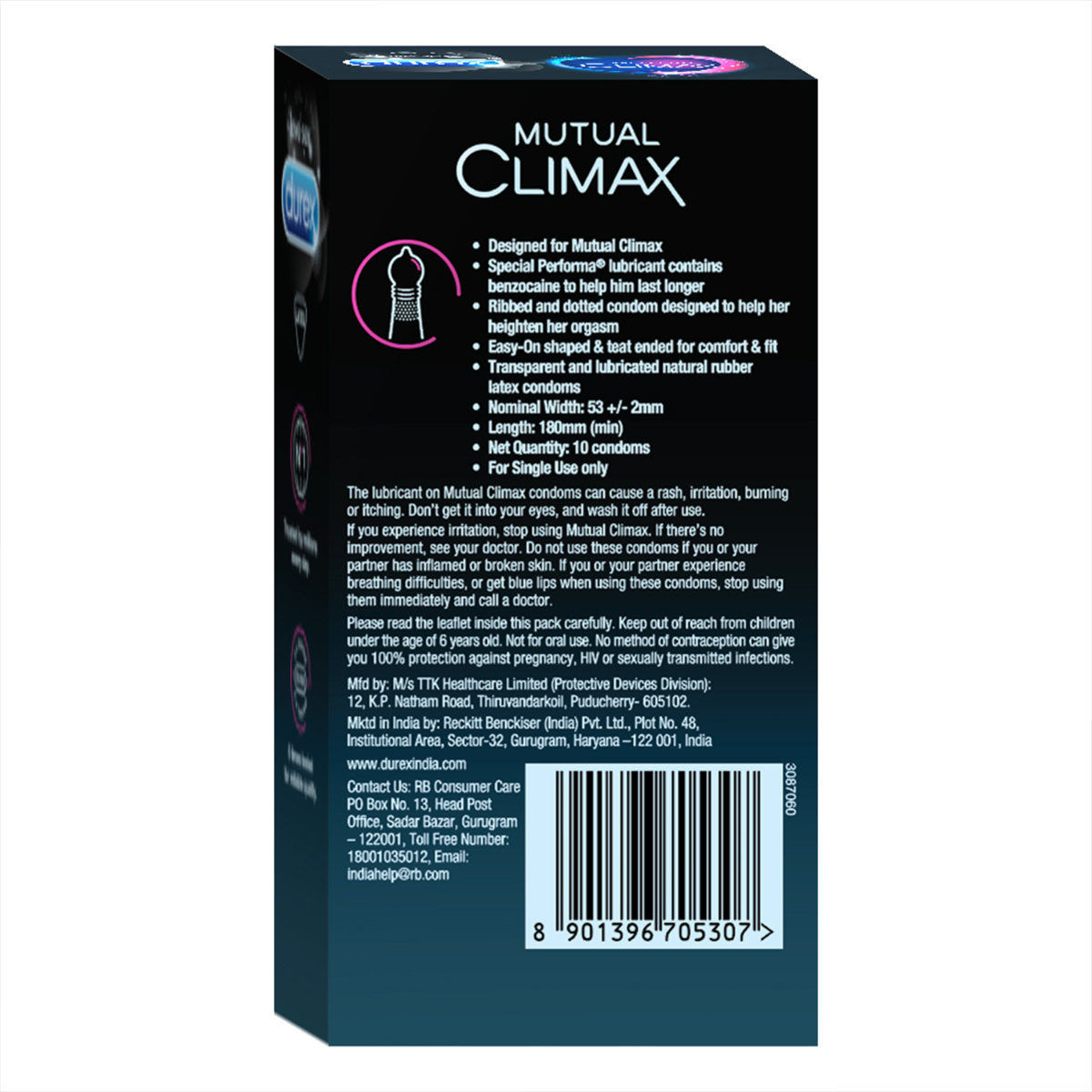 Durex Mutual Climax Condoms, 10 Count, Pack of 1 Durex Mutual Climax Condoms, 10 Count, Pack of 1