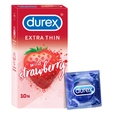 Durex Wild Strawberry Flavour Condoms, 10 Count