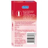 Durex Wild Strawberry Flavour Condoms, 10 Count, Pack of 1