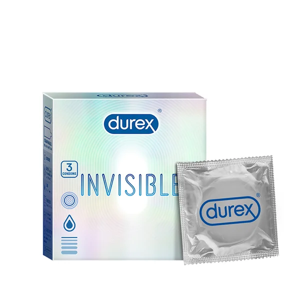 Durex Invisible Super Ultra Thin Condoms, 3 Count