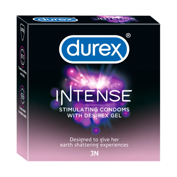 Durex Intense Desirex Gel Condoms, 3 Count, Pack of 1