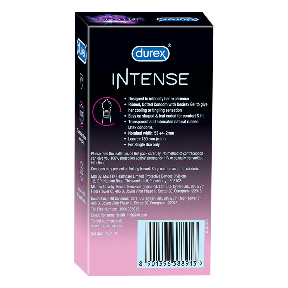 Durex Intense Desirex Gel Condoms, 10 Count, Pack of 1 Durex Intense Desirex Gel Condoms, 10 Count, Pack of 1