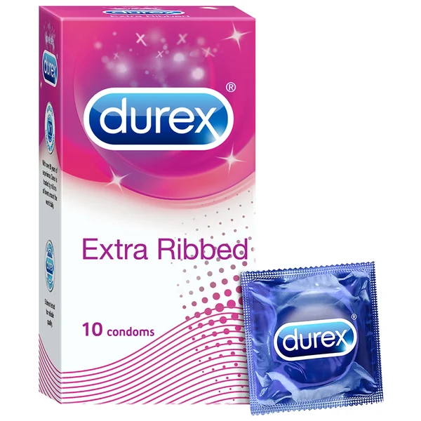 Durex Extra Ribbed Condoms, 10 Count
