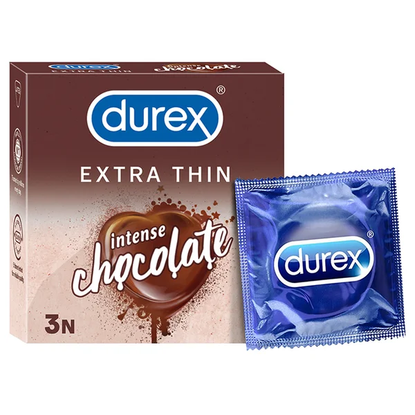 Durex Extra Thin Intense Chocolate Flavour Condoms, 3 Count
