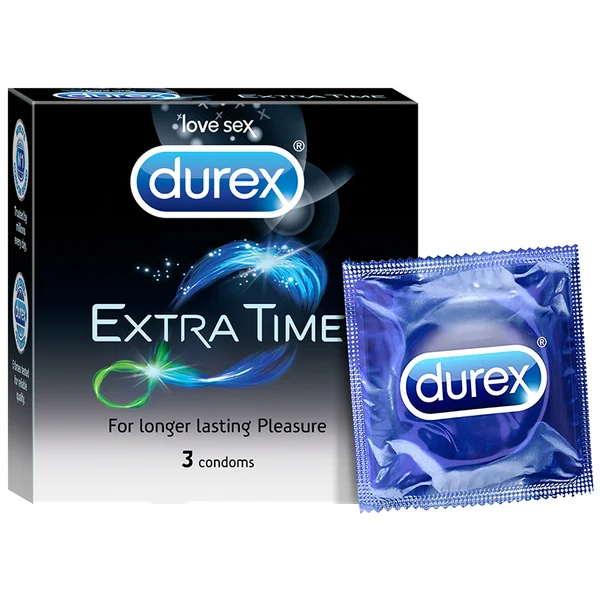 Durex Extra Time Condoms, 3 Count