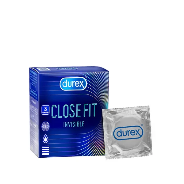 Durex Close Fit Invisible Condoms, 3 Count, Pack of 1