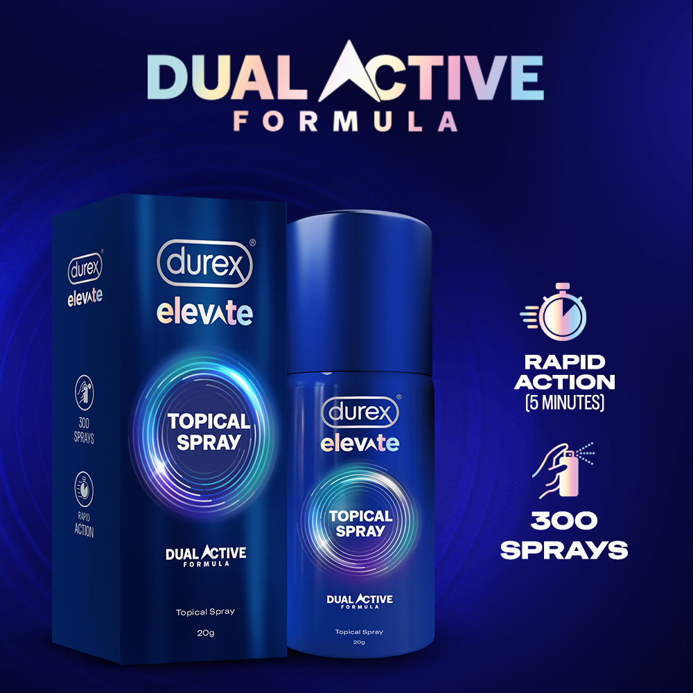 Durex Elevate Climax Delay Spray for Men, 20 gm, Pack of 1 Durex Elevate Climax Delay Spray for Men, 20 gm, Pack of 1