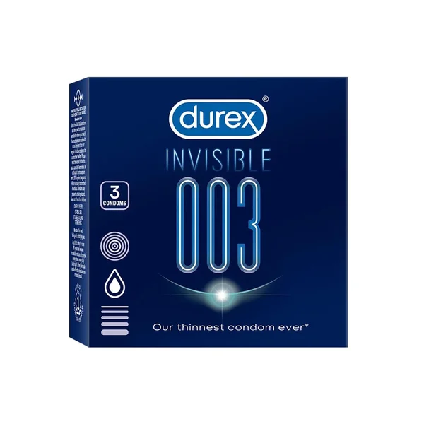 Durex Invisible 003 Condoms, 3 Count