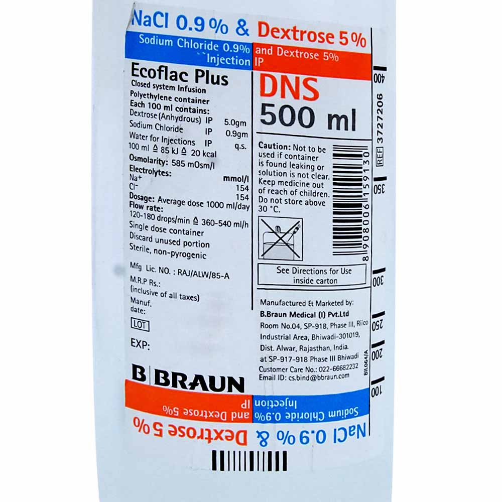Ecoflac Plus Dns 500Ml ( B Braun), Pack of 1 Injection Ecoflac Plus Dns 500Ml ( B Braun), Pack of 1 Injection