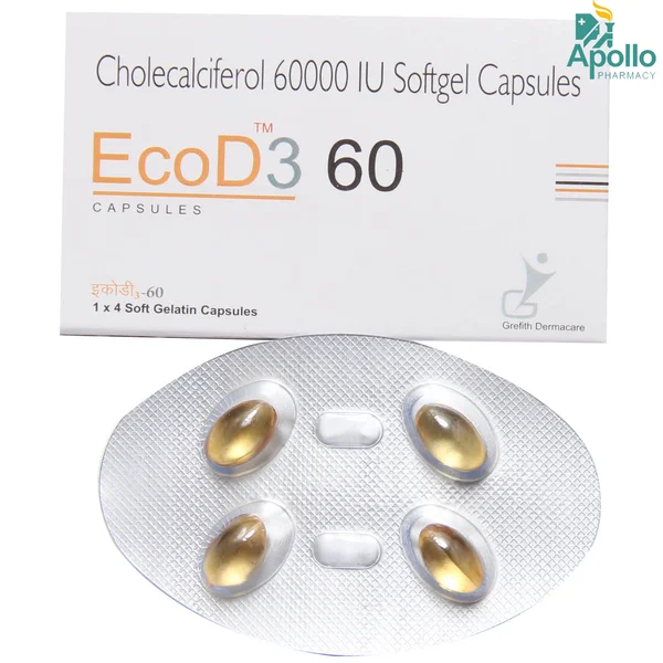 Ecod3 60K Softgel Capsule 4's, Pack of 4 CapsuleS