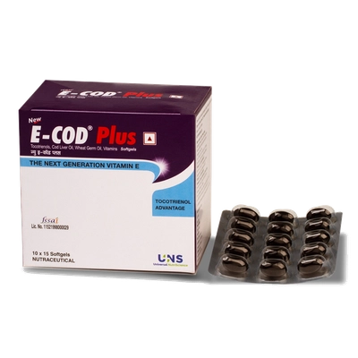 E-Cod Plus New Softgel Capsule 15's, Pack of 15