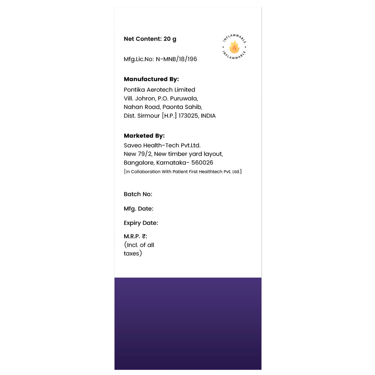 Saveo Healthtech Buy Edgemax Topical Spray 20 gm | 19 Minutes Delivery | Apollo Pharmacy