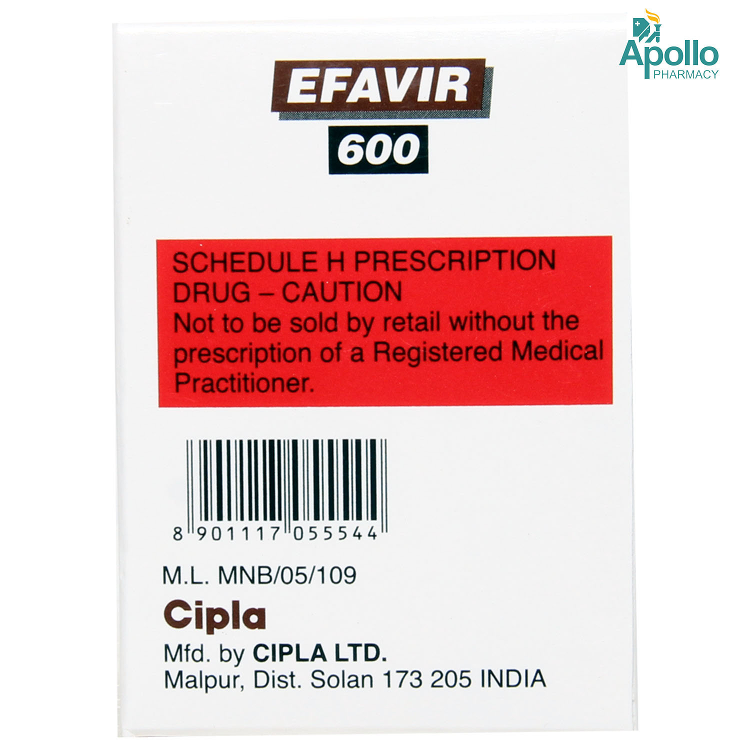 Efavir 600 Tablet 30's, Pack of 1 TABLET Efavir 600 Tablet 30's, Pack of 1 TABLET