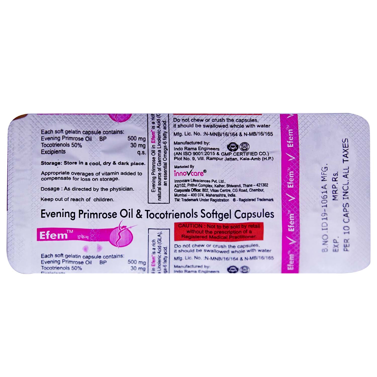 Efem Capsule 10's, Pack of 10 CAPSULES Efem Capsule 10's, Pack of 10 CAPSULES